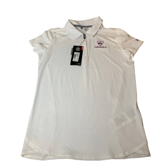 Under Armour polo girls YL white SPF 30 TOP GOLF - Picture 1 of 4